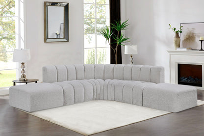 Arc - Boucle Fabric 6 Piece Corner Modular Sofa