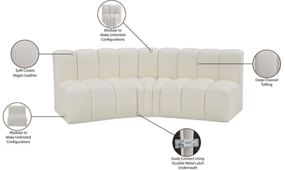 Arc - Faux Leather 3 Piece Modular Corner Sofa
