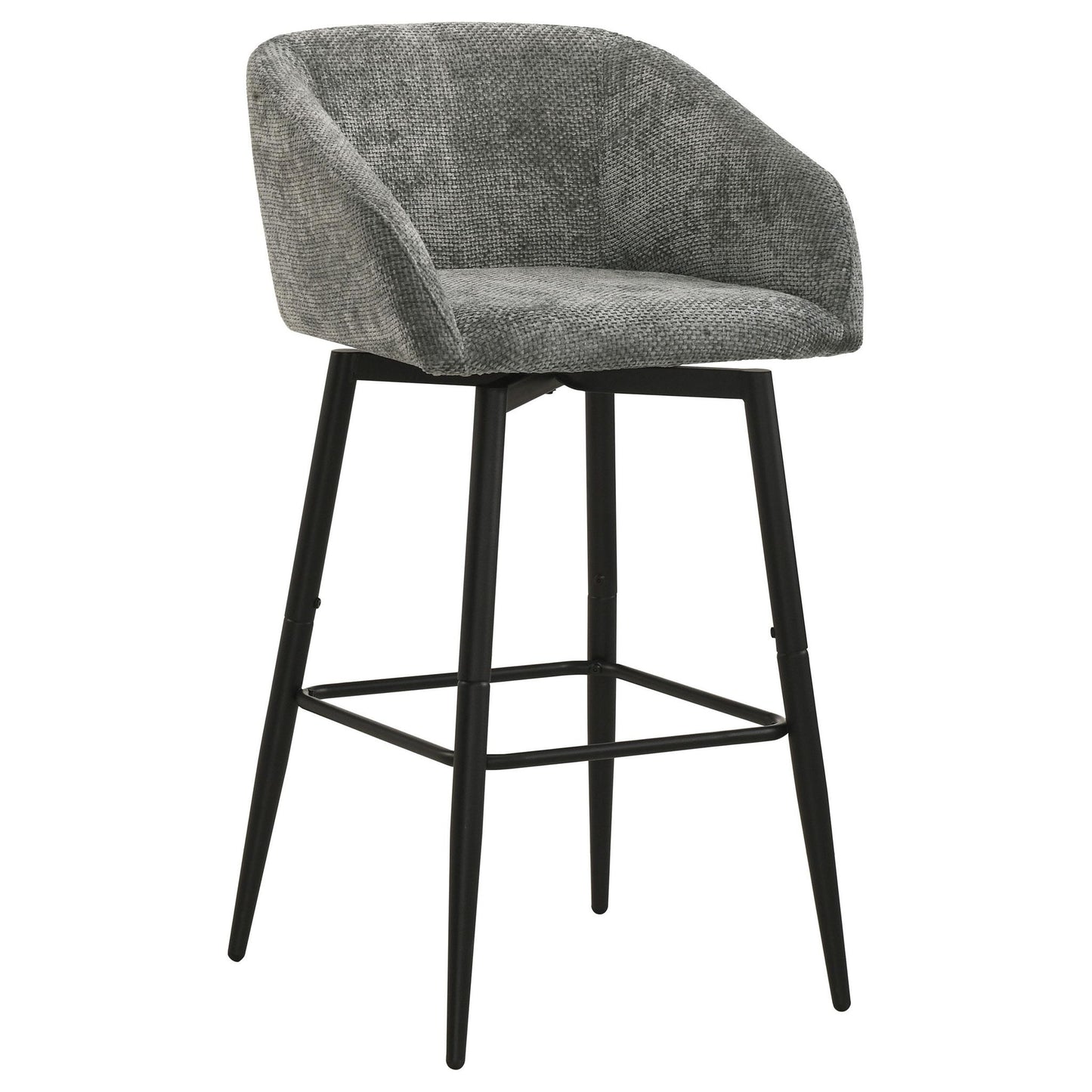 Rainer Fabric Upholstered Swivel Bar Chair Charcoal (Set of 2)