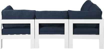 Nizuc - Outdoor Patio 4 Piece Modular Sectional With White Frame