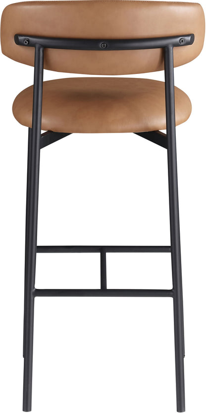 Lupita - Vegan Leather Upholstered Bar Stool With Matte Black Frame (Set of 2)