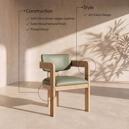Sacha - Vegan Leather Upholstered Dining Chair With Natural Base (Set of 2)