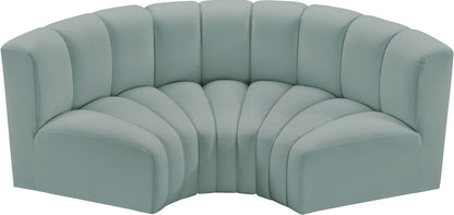 Arc - Faux Leather 3 Piece Modular U-Shaped Sofa