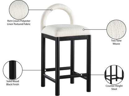 Conrad - Linen Counter Stool With Black Legs