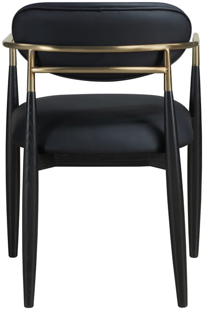 Riccio - Faux Leather Dining Arm Chair (Set of 2) - Black And Gold Frame