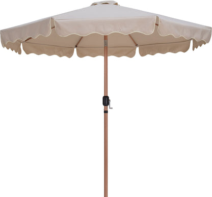 Amalfi - Aluminum Patio Umbrella - White Base / Light Brown Pole