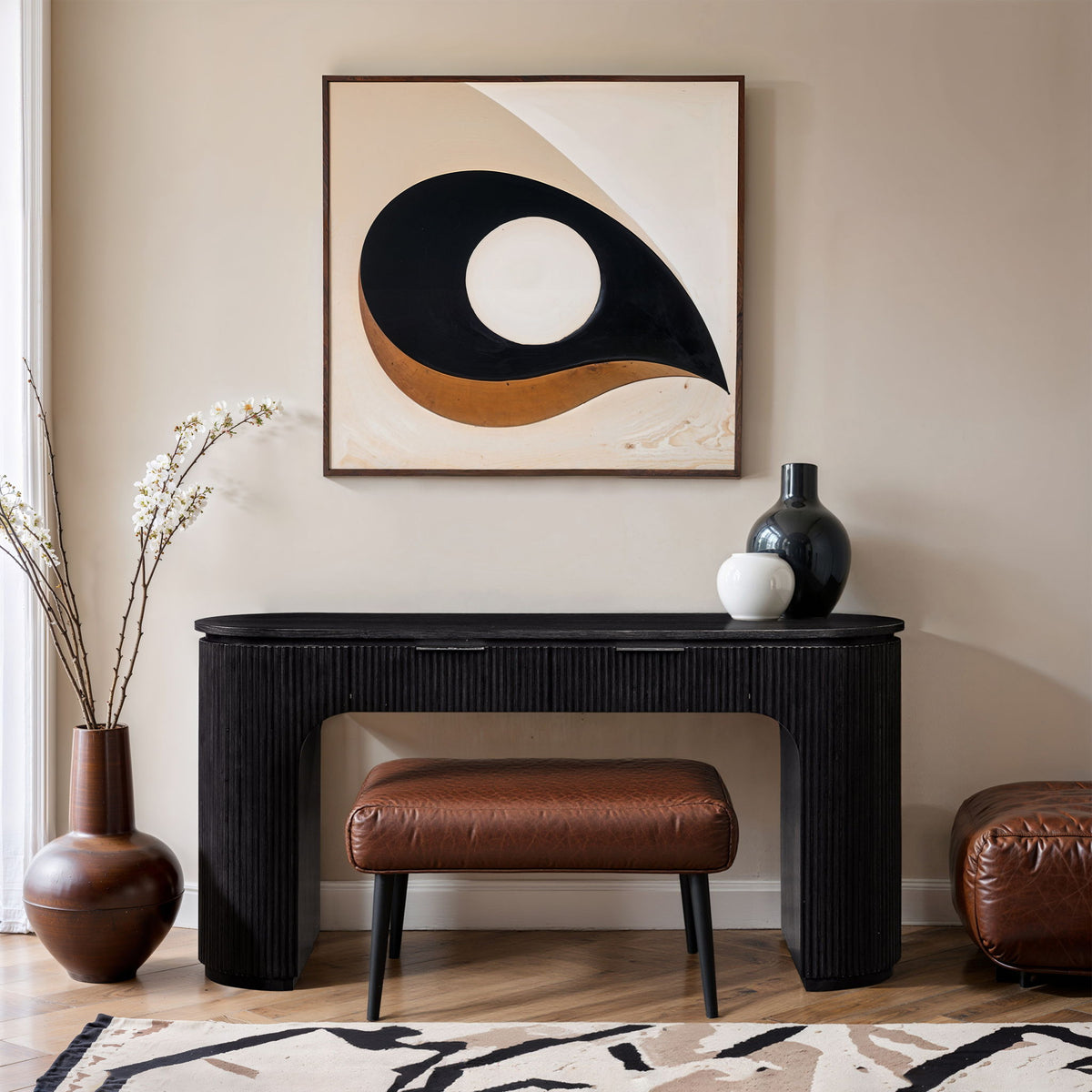 Astrid - Solid Wood And Oak Veneer Desk