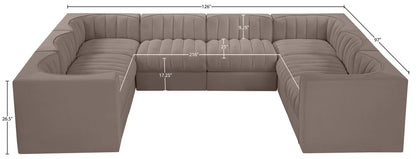 Rummi - Velvet Performance Fabric Upholstered Modular Sectional