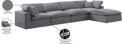 Comfy - 5 Piece Velvet Modular Sectional With Chaise