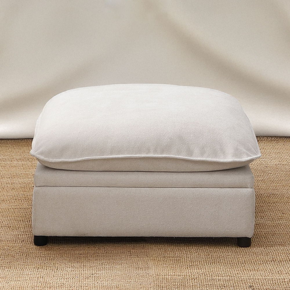 Marisa - Modular Ottoman With Storage - Beige Boucle