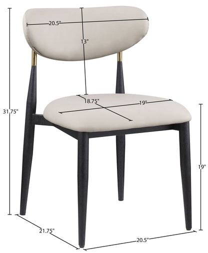 Ronda - Vegan Leather Upholstered Dining Side Chair - Black Legs