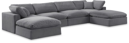 Comfy - 6 Piece Velvet Modular Double Chaise Sectional