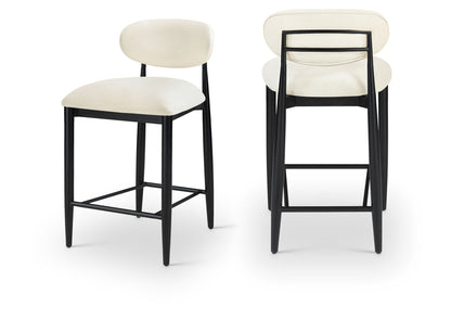 Riccio - Faux Leather Stool - Black Frame