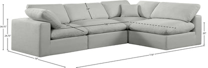 Comfy - 4 Piece Linen Fabric Modular Armless Sectional