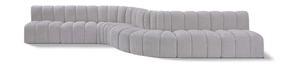 Arc - Boucle Fabric 8 Piece Curved Modular Sofa