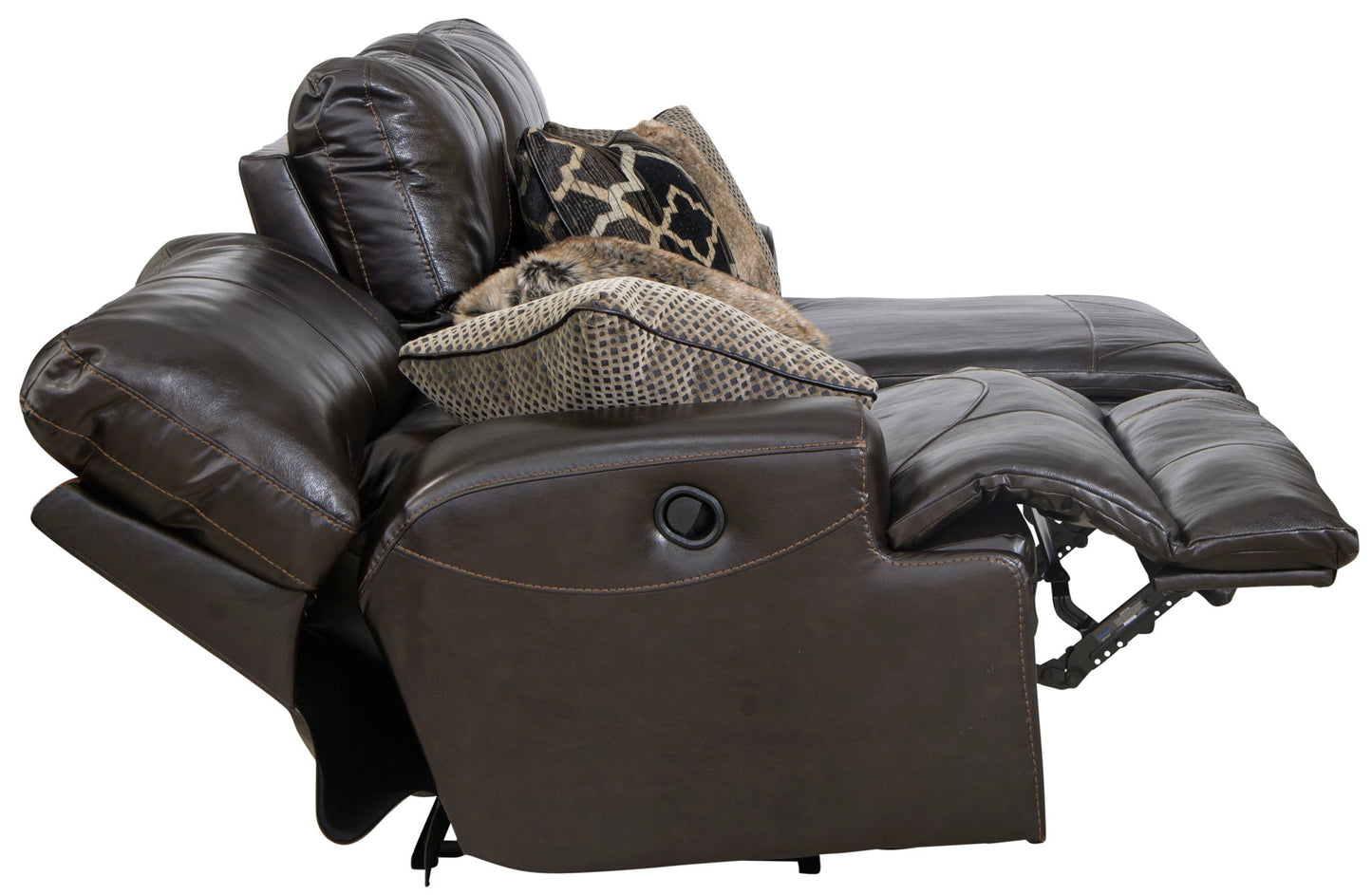 Como - 3 Piece Italian Leather Match Reclining Sectional