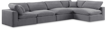 Comfy - 5 Piece Velvet Modular Sectional