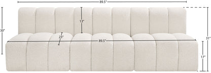 Arc - Boucle Fabric 3 Seats Modular Sofa