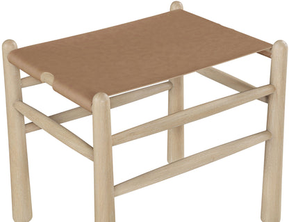 Santos - Faux Leather Upholstered Bench - Natural Frame