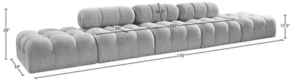 Ames - 5 Piece Boucle Upholstered Modular Sofa With 2 Armless Seats