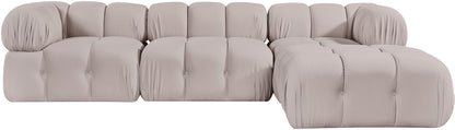 Orin - Velvet 4 Piece Modular Sectional With Chaise