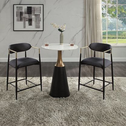 Jaramillo - Counter Height Table - Natural Marble Top & Black