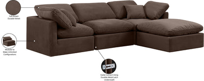 Indulge - Velvet 4 Piece Modular Sectional With Chaise