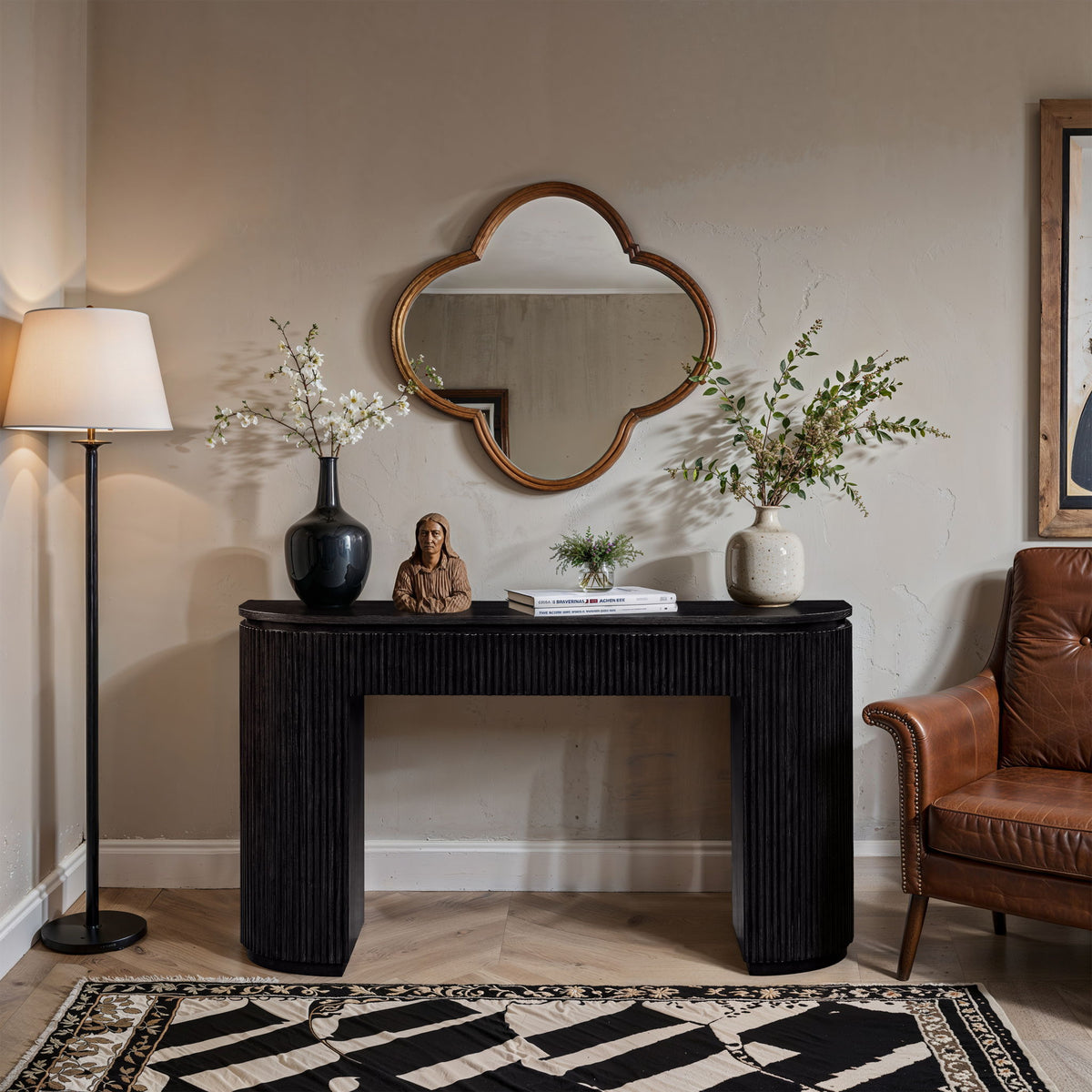 Astrid - Solid Wood And Oak Veneer Console Table