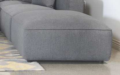 Jennifer Square Upholstered Ottoman Grey
