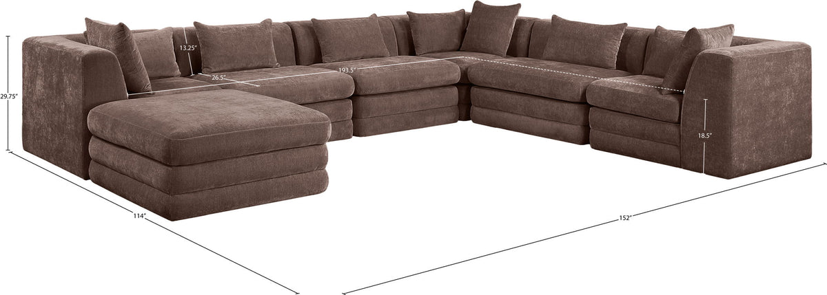 Stellar - 7 Piece Chenille Fabric Upholstered Modular Sectional