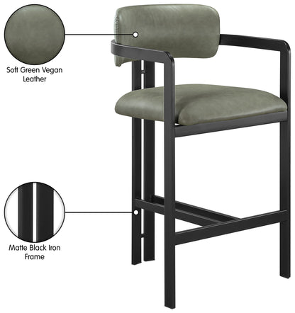 Aurum - Vegan Leather Upholstered Counter Stool With Graphite Black Base
