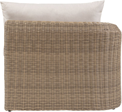 Seacrest - Olefin Water Resistant Fabric And Wicker Outdoor Patio Left Arm Chair