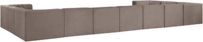 Rummi - Velvet Performance Fabric Upholstered 11 Piece Modular Sectional