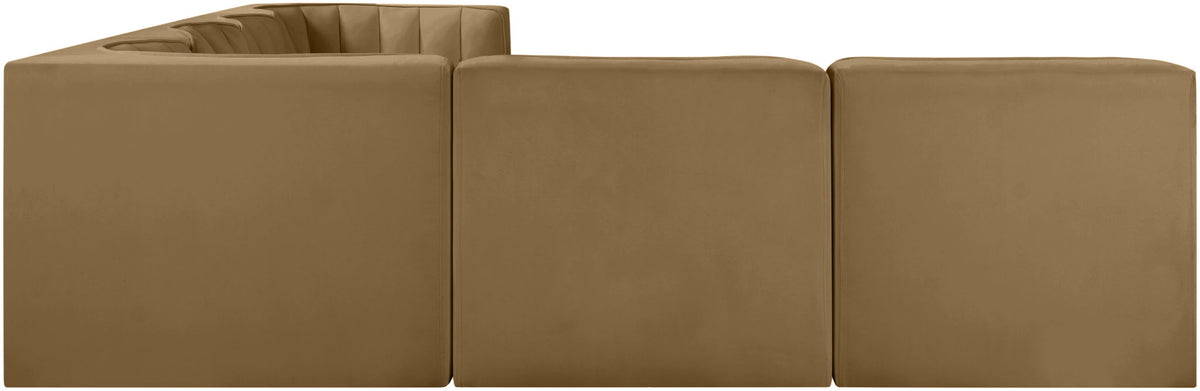 Rummi - Velvet Performance Fabric Upholstered 6 Piece Modular Sectional