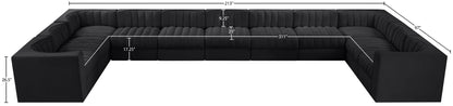 Rummi - Velvet Performance Fabric Upholstered 11 Piece Modular Sectional