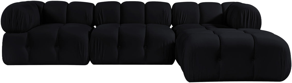 Orin - Velvet 4 Piece Modular Sectional With Chaise