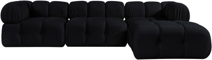Orin - Velvet 4 Piece Modular Sectional With Chaise