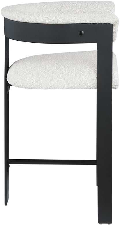 Romeo - Boucle Counter Stool With Black Base (Set of 2)
