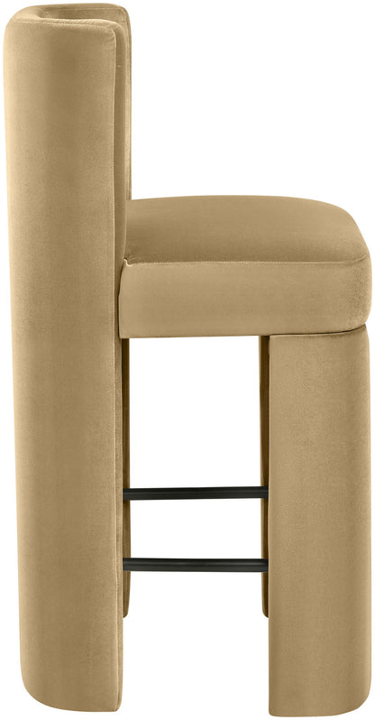 Zuno - Velvet Performance Fabric Upholstered Counter Stool (Set of 2)
