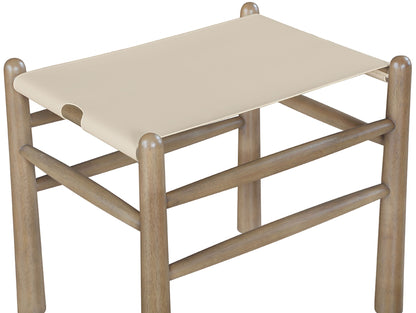 Santos - Faux Leather Upholstered Bench - Walnut Frame