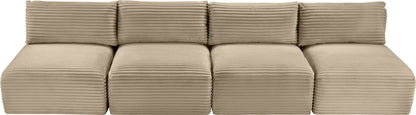 Shaggy - Fabric 4 Seat Modular Armless Sofa