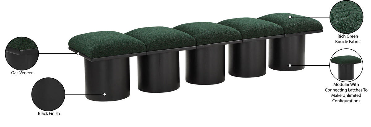 Pavilion - 5 Piece Modular Bench With Black Base