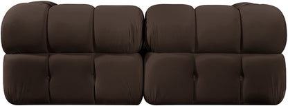 Orin - Velvet Performance Fabric Upholstered 2 Piece Modular Sofa (2 Corner Chairs)