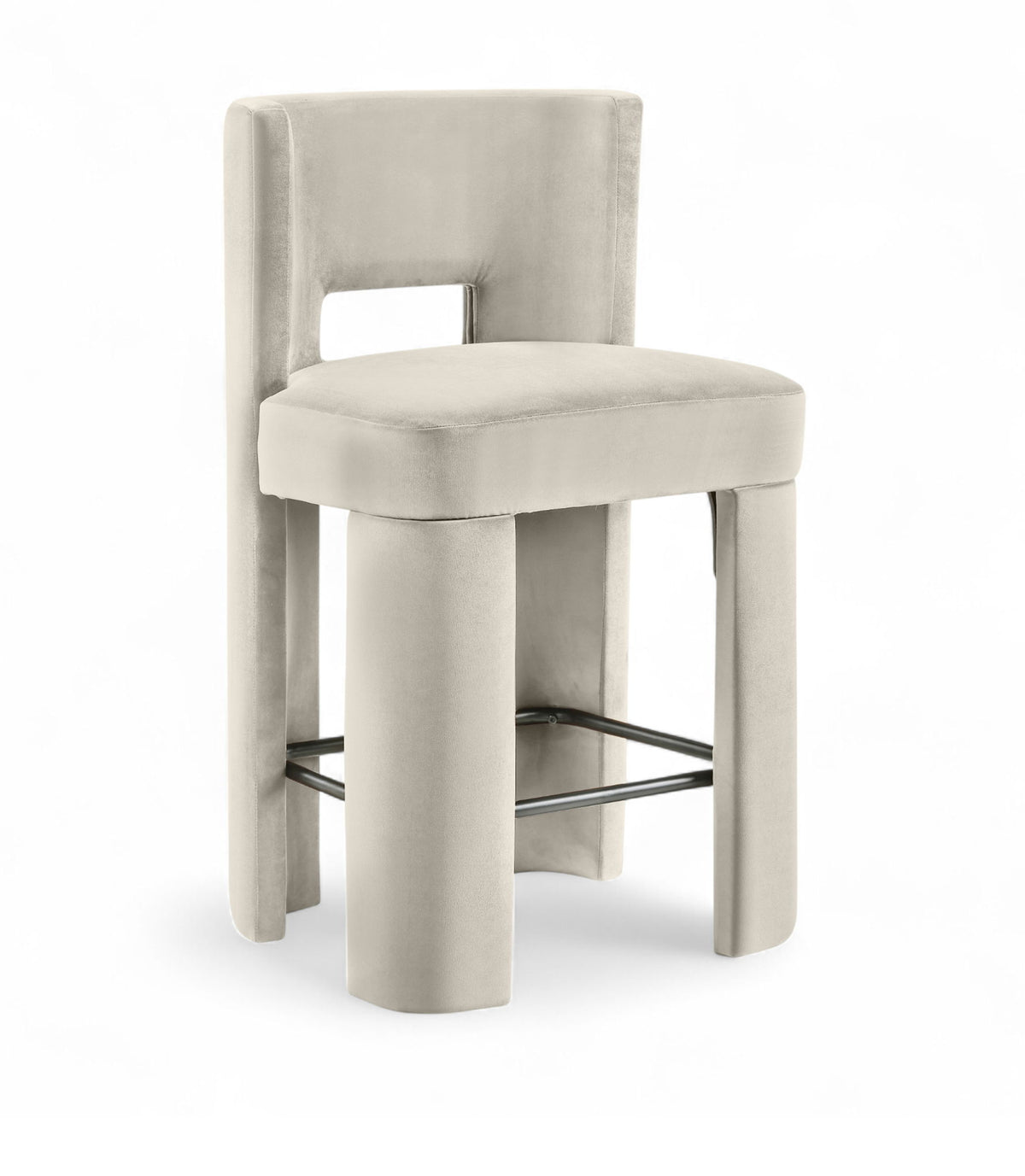 Zuno - Velvet Performance Fabric Upholstered Counter Stool (Set of 2)