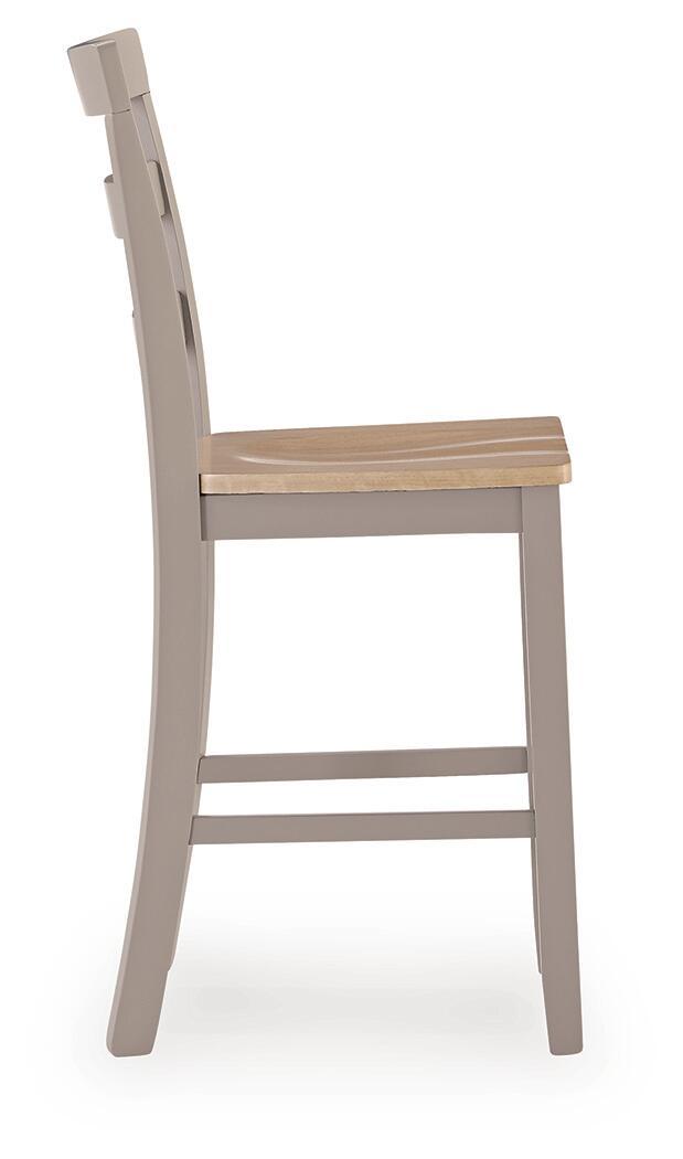 Harperfeld - 5 Pc. - Dining Table And 4 Barstools - Natural / Gray