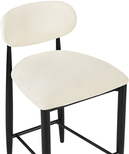 Riccio - Faux Leather Stool - Black Frame