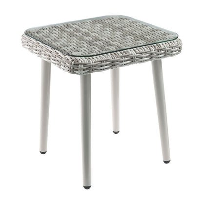 Tashay - 3 Piece Patio Bistro Set - Green Fabric & Beige Wicker