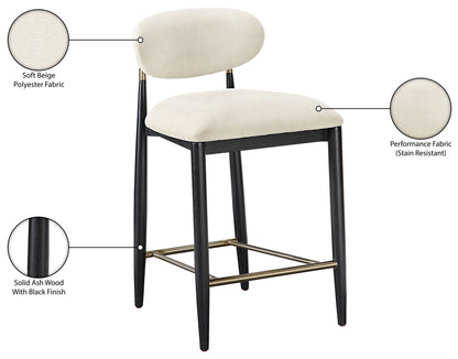 Riccio - Fabric Stool - Black Frame