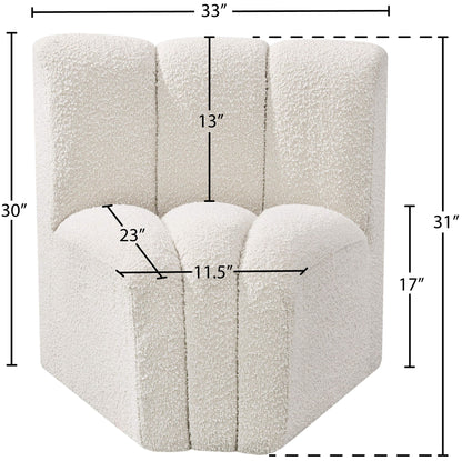 Arc - Boucle Fabric Curved Corner Chair