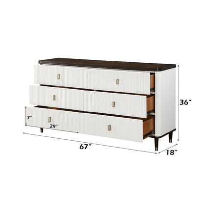 Carena - Dresser With Jewelry Tray - White & Brown